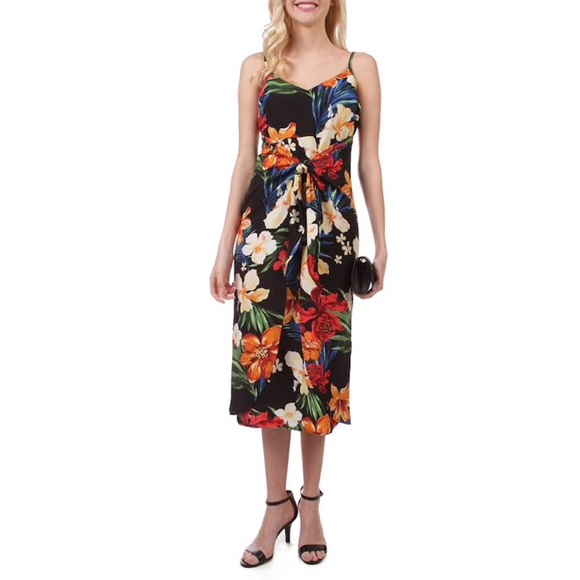 Lush Dresses & Skirts - NWT Lush Tropical Tie Waist Floral Midi Dress